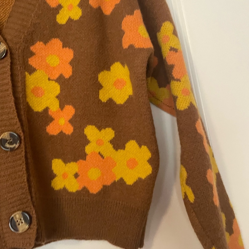 Vici for Hyfve Floral Brown Cardigan Sweater - Picture 6 of 11